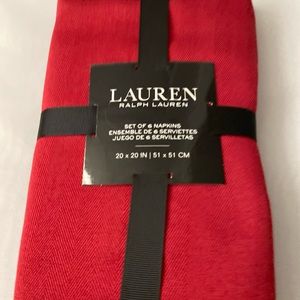 Ralph Lauren red napkins set of 6